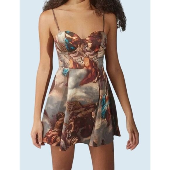 URBAN OUTFITTERS Cherub Art Mini Bustier Dress Size Sm NEW NWT - Picture 1 of 8